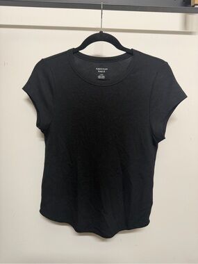 American Eagle Outfitters Black Ribbed Crewneck Tee